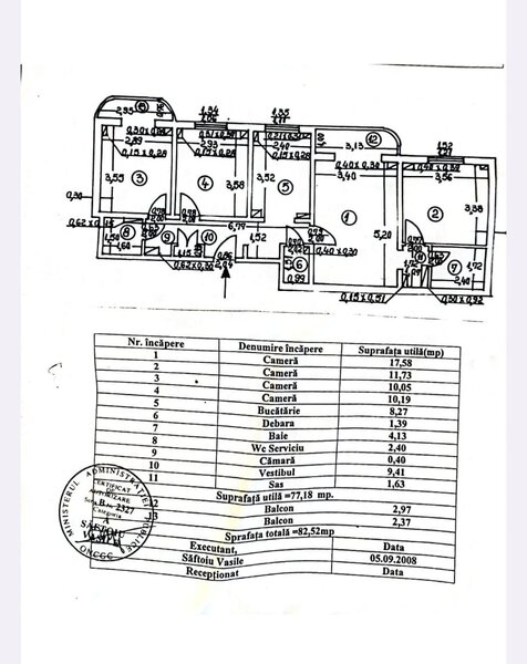 Rahova Margeanului apartament 4 camere centrala proprie bloc anvelopat